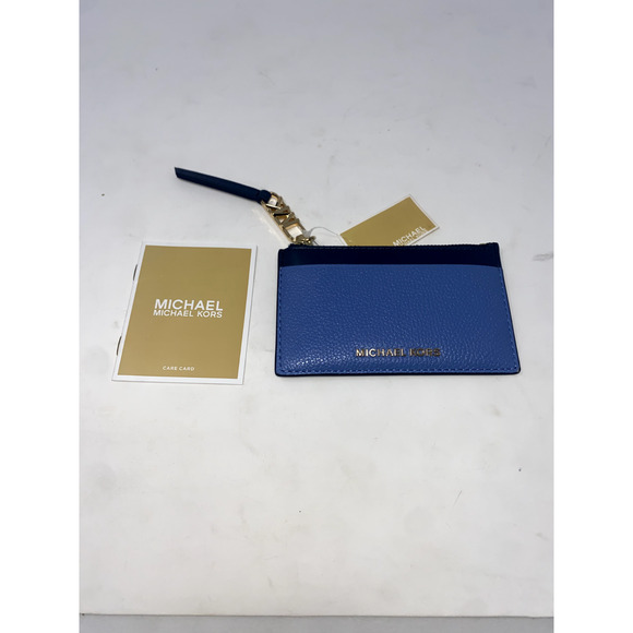 Michael Kors Empire Small Zip Card Case in French Blue/Navy - Picture 1 of 2